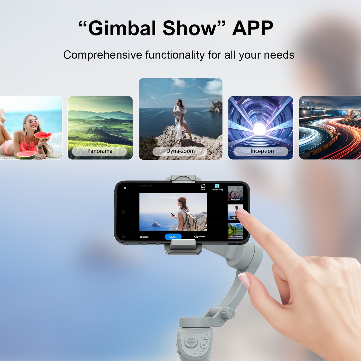 3-Axis AI Smartphone Gimbal Stabilizer Plus - Advanced Object & Face Tracking, 360° Rotation, LED Light, Tripod, Anti-Shake, Wireless Rechargeable Battery for TikTok Videos