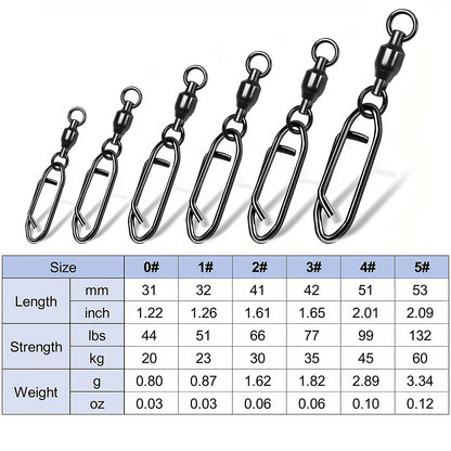 25pcs Premium Durable Sea Fishing Lure Connector Kit – Heavy-Duty Fishing Snap Swivel with Ball Bearing & Safety Snap – Essential Fishing Accessories for Anglers