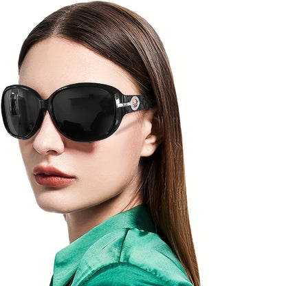Polarized Women's Oval Sunglasses - Large Sun Shades for Drivers, Perfect for Summer Beach & Vacation Travel