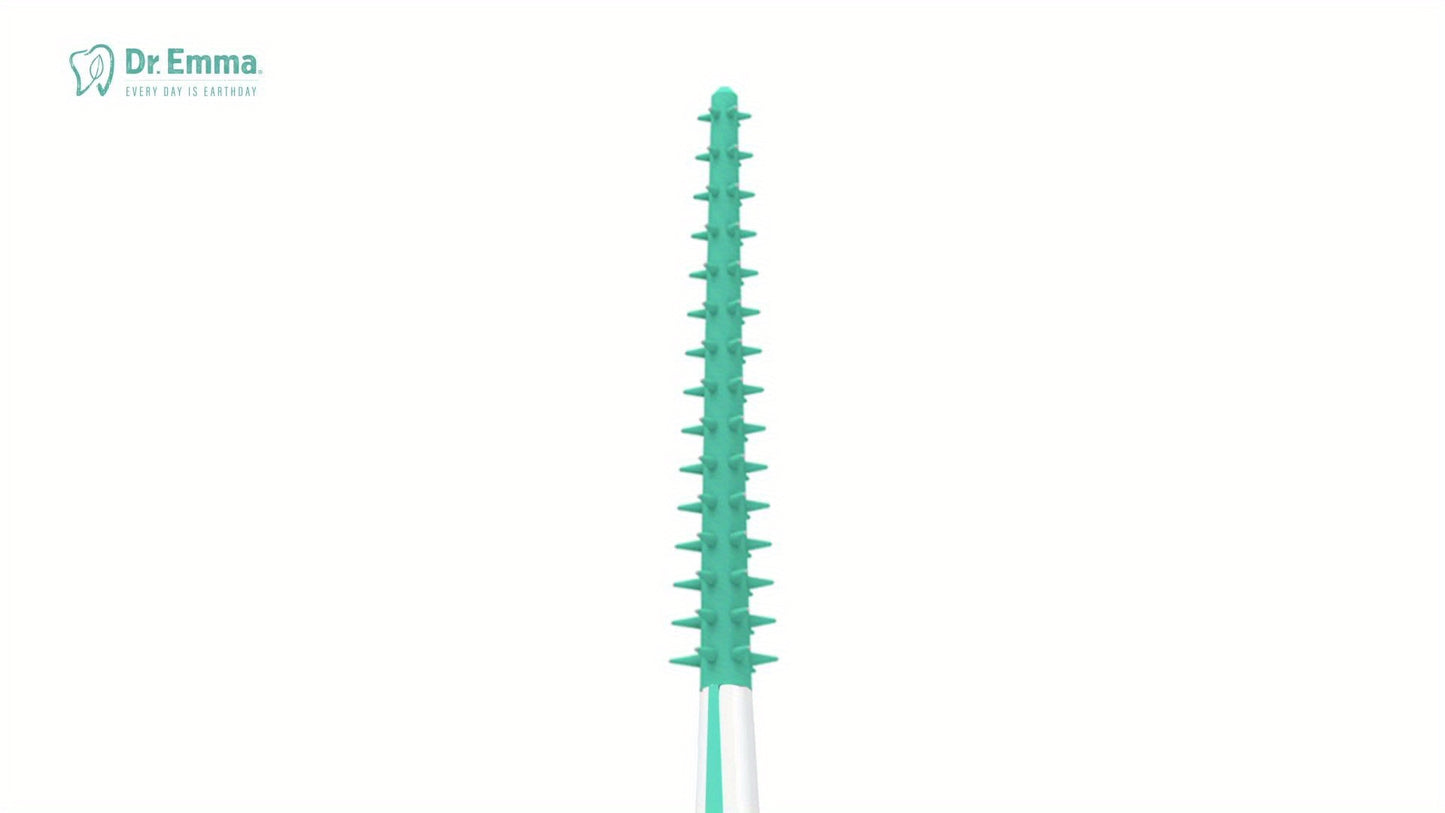 100pcs Soft Rubberized Dental Picks - Mint Floss Interdental Brush Cleaners for Oral Health and Stain Removal, Travel-Friendly