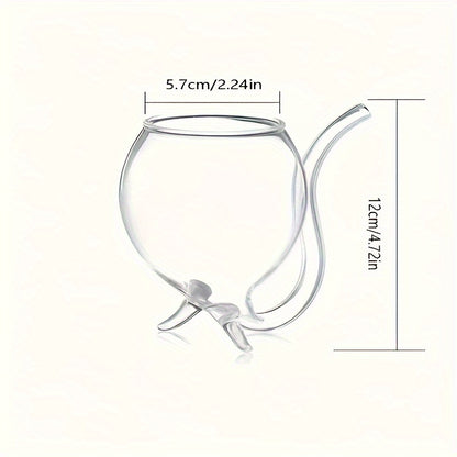 Creative Wine Glass with Built-In Straw - Versatile Glass Cup for Juice, Ice Cream, Champagne, Party Supplies, and Drinkware for Restaurants, Cafes, Bars