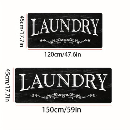 Black and White Text Pattern Rug – Soft, Comfortable, Waterproof Non-Slip Floor Mat, Absorbent and Machine Washable for Kitchen, Living Room, Bedroom, Hallway, Bathroom