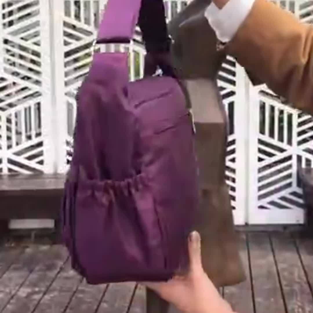 Women's Casual Ruched Crossbody Bag - Large Capacity Nylon Shoulder Bag