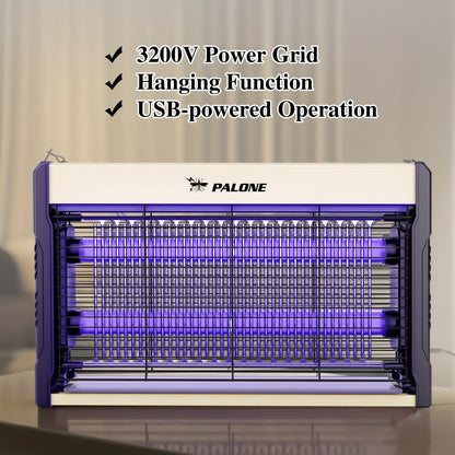 Electric Bug Zapper – Mosquito Killer with Hanging Chain, Removable Collection Tray, USB-Powered for Indoor and Outdoor Use – Ideal for Home, Office, and Warehouse