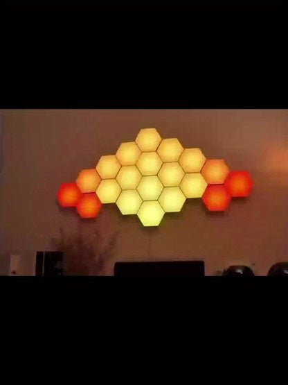 10 Pack Hexagon LED Lights – App-Controlled  Music Sync Features, USB Modern RGBIC Wall Panels for Living Gaming Decor