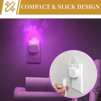 2pcs LED Night Light Plug - 8-Color Changing RGB, Dusk to Dawn Sensor, RGB Mode - Ideal Christmas Gift
