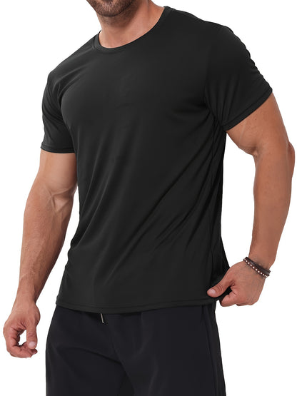 TELALEO 6-Pack Workout Shirts for Men – Short Sleeve Athletic Tops, Quick-Dry Crew Neck T-Shirts for Running