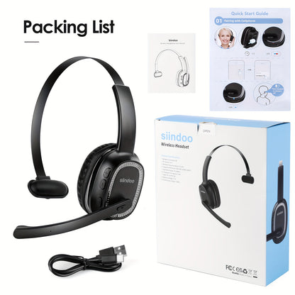 ProTruck Wireless Headset 5.2 - Crystal-Clear ENC Calls, Noise Cancellation, Long-Lasting Comfort for Office, Truck Drivers, Customer Service