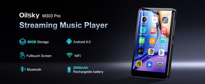 80GB Android 9.0 MP3 Player - Bluetooth, WiFi, 4.0-Inch Touchscreen, Speakers, FM Radio, eBooks, Expandable Up to 512GB