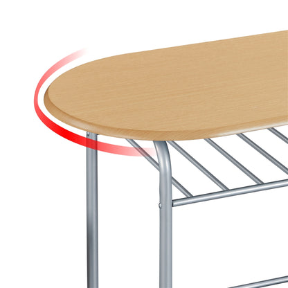 Costoffs Modern Round Compact Dining Table and 2 Chairs Set - Space-Saving Table Set for Kitchens, Apartments, and Dorm Rooms