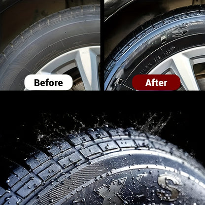 Black Shine Tire Wax - Durable, Long-Lasting Protection and Restoration Wax for Car, Bike, and Motorcycle Tires - Prevents Cracking, Whitening and Covers Scratches
