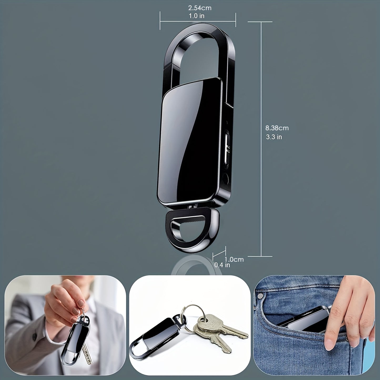 32GB Keychain Voice Recorder - High-Capacity, Discreet, Crystal-Clear Audio for Lectures, Meetings, Interviews | Ideal Gift for Students, Professionals, and Loved Ones