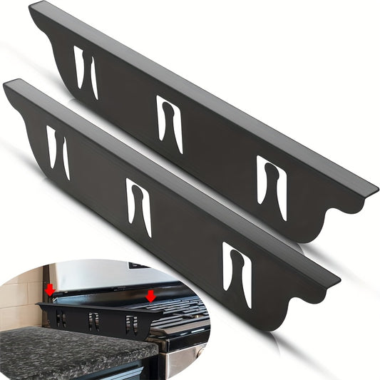 Stainless Steel Stove Gap Covers ( 2 Pack ) - Heat Resistant and Easy to Clean Gap Fillers for Stove to Counter, Oven Gap Cover, Side Guard Trim Kit, No Battery Needed