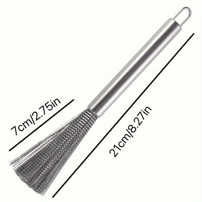 Stainless Steel Pot Brush - Long Handle Multipurpose Kitchen Scrub Brush for Pots, Pans, and Countertops - Durable Dishwashing Cleaning Tool (1pc/2pcs)