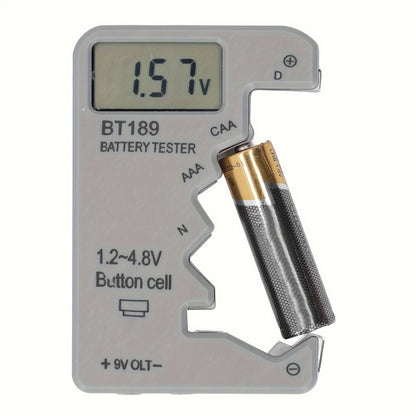 BT189 Digital Battery Tester – LCD Display for AA/AAA/9V/1.5V Button Cell – Battery Capacity Checker and Capacitance Diagnostic Tool