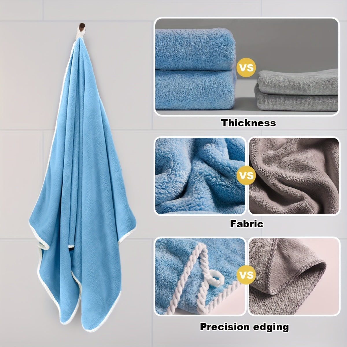 Luxury Polyester Bath Sheet - Extra Large, Super Soft Space Theme, Modern Woven Oblong Towel, Ultra Absorbent, Solid Pattern - 290gsm
