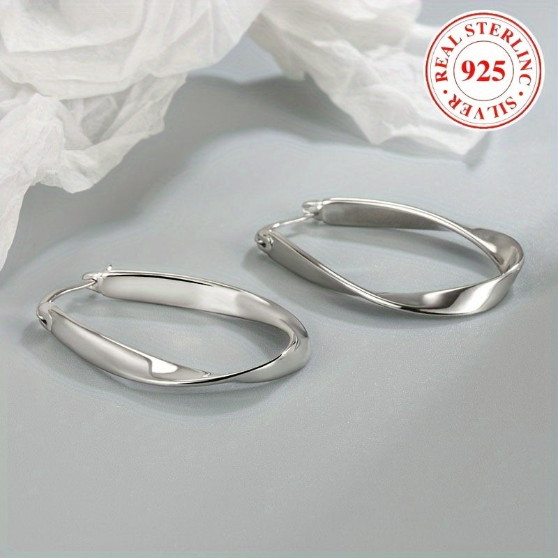 Elegant Sterling Silver Mobius Hoop Earrings - Hypoallergenic, Nickel-Free and Lead-Free, Perfect for Casual Wear or Gifting