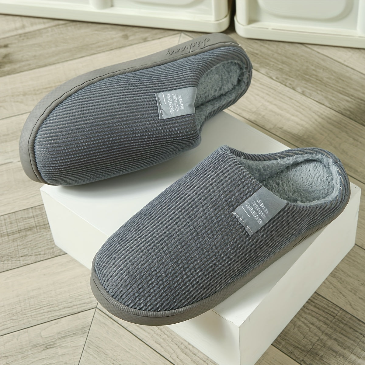 CozyFuzz Unisex Plush Slippers - Ultra Soft, Warm Closed Toe Fuzzy Slip-On Shoes for Indoor Wear, Perfect for Cold Winter Nights & Relaxation