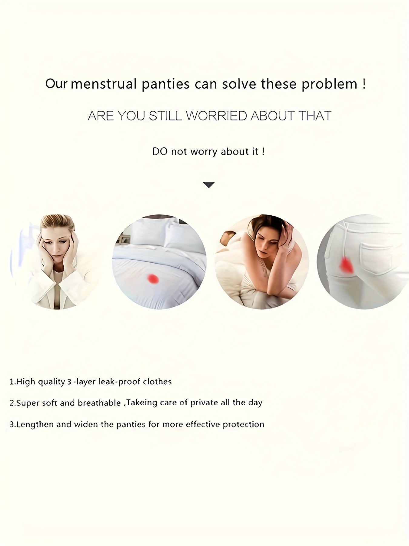 8pcs Plus Size Women's Comfortable Solid Panties - Leakproof, Breathable, Ultra-Absorbent Period Briefs for Menstrual Cycle - Soft, Stretchy, Skin-Friendly Fabric for All-Day Comfort