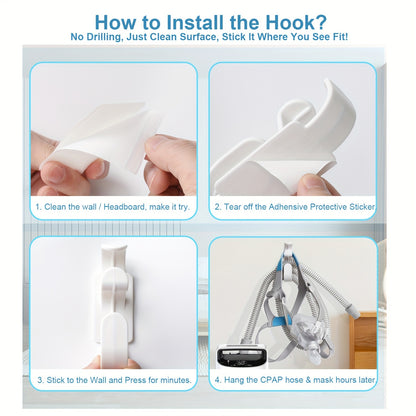 C P A P Hose Holder Mask Hanger - Tubing Organizer for CPAP Users (Hooks Only)