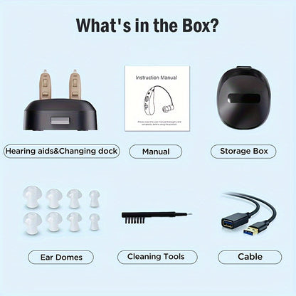 Advanced Rechargeable Hearing Aids for Seniors – Crystal-Clear Sound, Long-Lasting Battery Life, Compact Design with Easy Charging Dock – Professional Grade, Beige