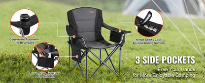Outdoor Folding Camping Chair — Ultralight Portable Beach, Hiking, Picnic & Fishing Seat, 350lbs Load Capacity