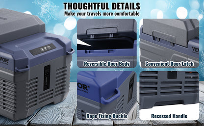 SucceBuy Portable Car Refrigerator — 8L–75L Single & Dual Zone Fridge with Bluetooth Temperature Control for Camping & RV