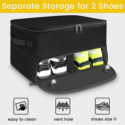 Golf Shoe Bag – Outdoor Foldable Storage for Golf Supplies, Oxford Cloth Holder Box for Ball & Towel, Portable Trunk Organizer