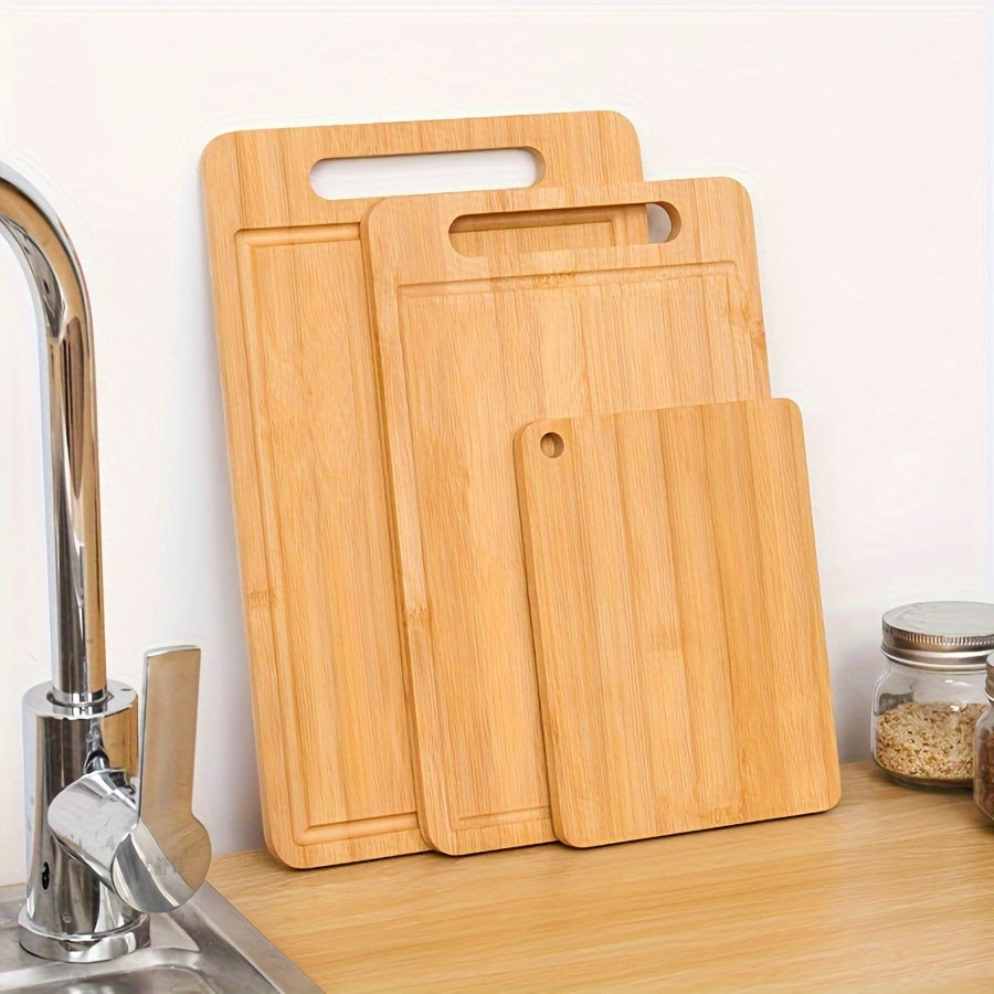 Extra-Large Bamboo Cutting Board - Durable, Easy-Grip Chopping Block with Juice Groove for Fruits, Vegetables, Meat & Poultry, Perfect for Holidays & Everyday Use
