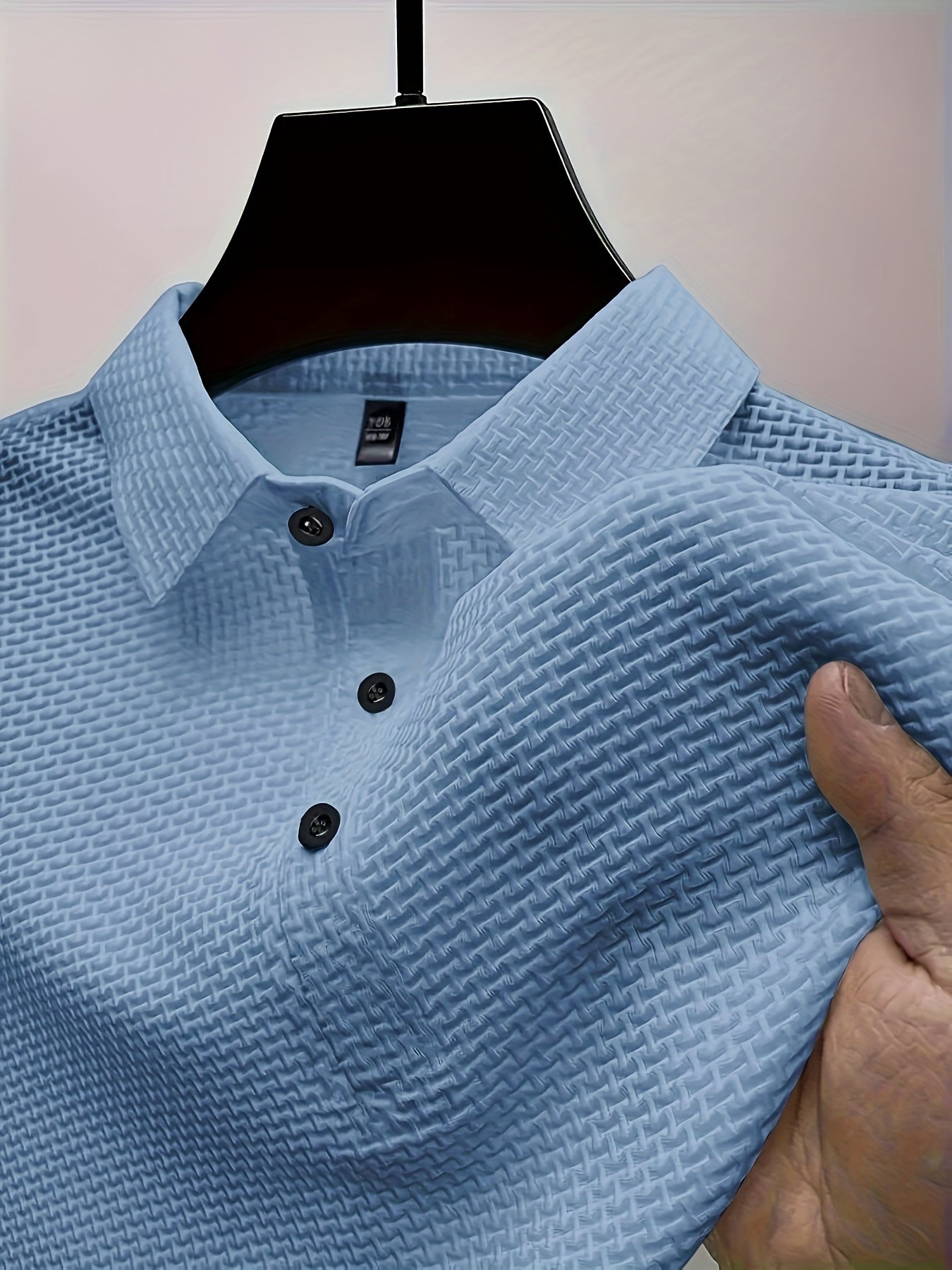 Men's Lapel Neck Short Sleeve T-Shirt – Comfy, Stretchy Tees for Summer – Trendy Casual Daily Fashion