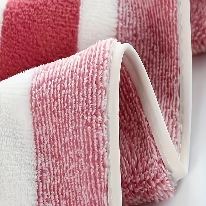 4 Piece Luxurious Striped Bath Towel Set - Ultra-Absorbent, Quick-Drying, Super Soft, Skin-Friendly - Ideal for Home Bathroom and Daily Showering Needs