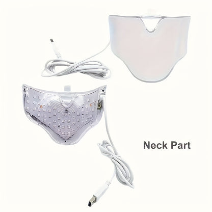 Plug-in 7-Color LED Face & Neck Care Mask – LED Skin Treatment Mask for Facial Rejuvenation