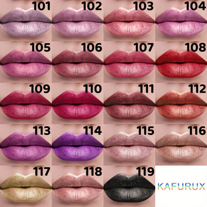 Long-Lasting Moisturizing Lipstick & Gloss Set - Shimmering Pearlescent Finish in Pink, Purple, Red, Golden & Black, Hydrating Non-Fading Formula for All Skin Types [Fast Arrival]