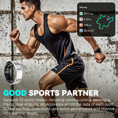 Smart Fitness Ring with Charging Compartment - Tracks Steps, Distance, Calories, Sleep; Compatible with iPhone & Android, Remote Photo Control, Water Resistant, Stylish and Comfortable