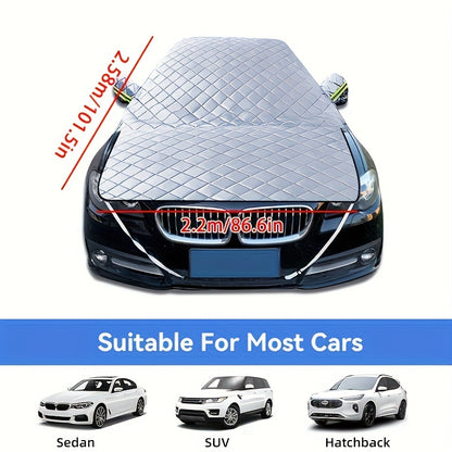 Premium 3 Layer Car Windshield Cover – Waterproof, Scratch-Resistant Sunshade & Snow Shield for Most Cars