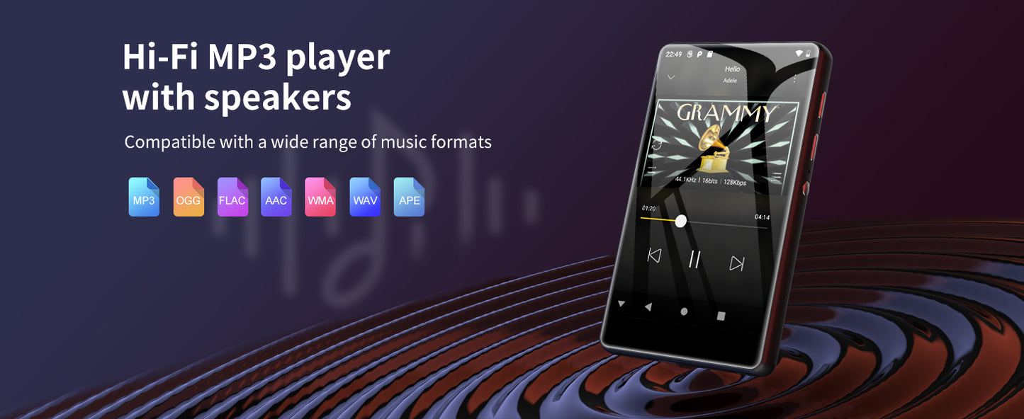 80GB MP3 Player for Android – Bluetooth & WiFi, 4.0-Inch Full Touch Screen, Built-in Speakers & Browser Support