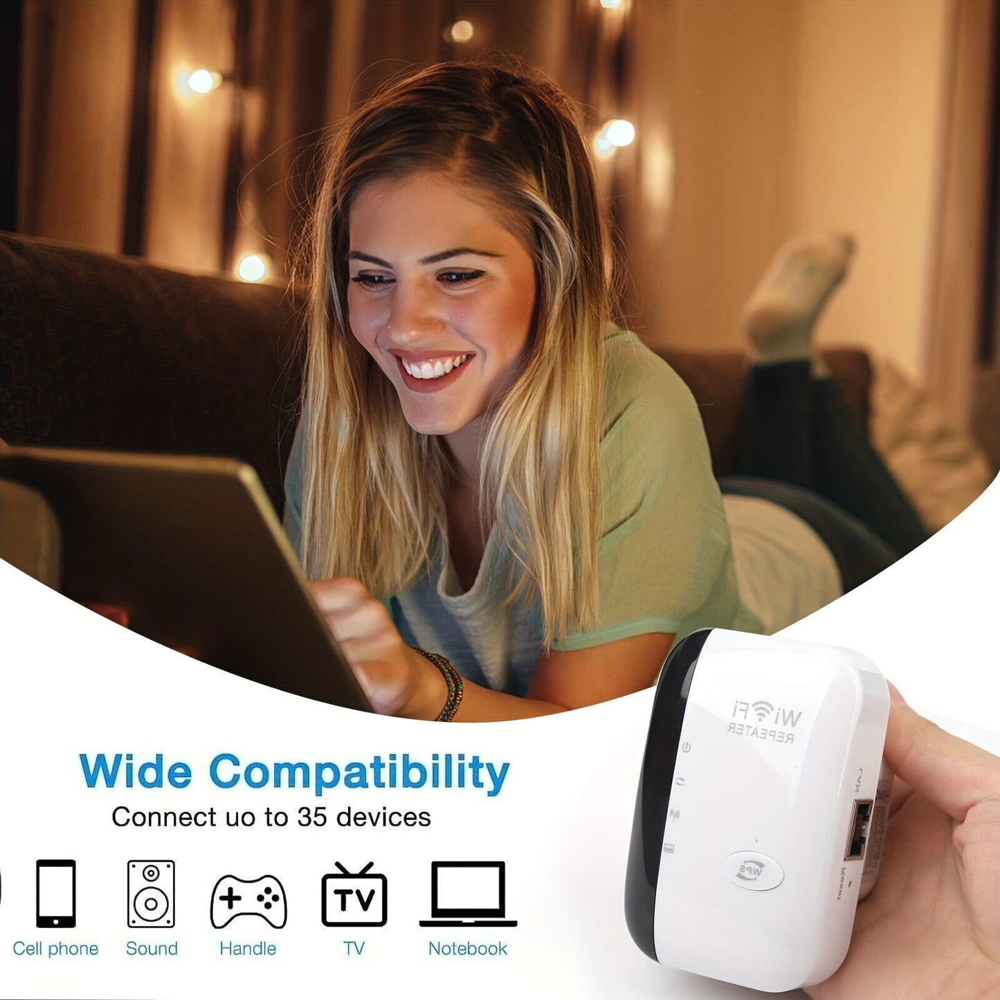 Boost Your WiFi Signal - Long Range Wireless Repeater Access Point, Up to 300Mbp