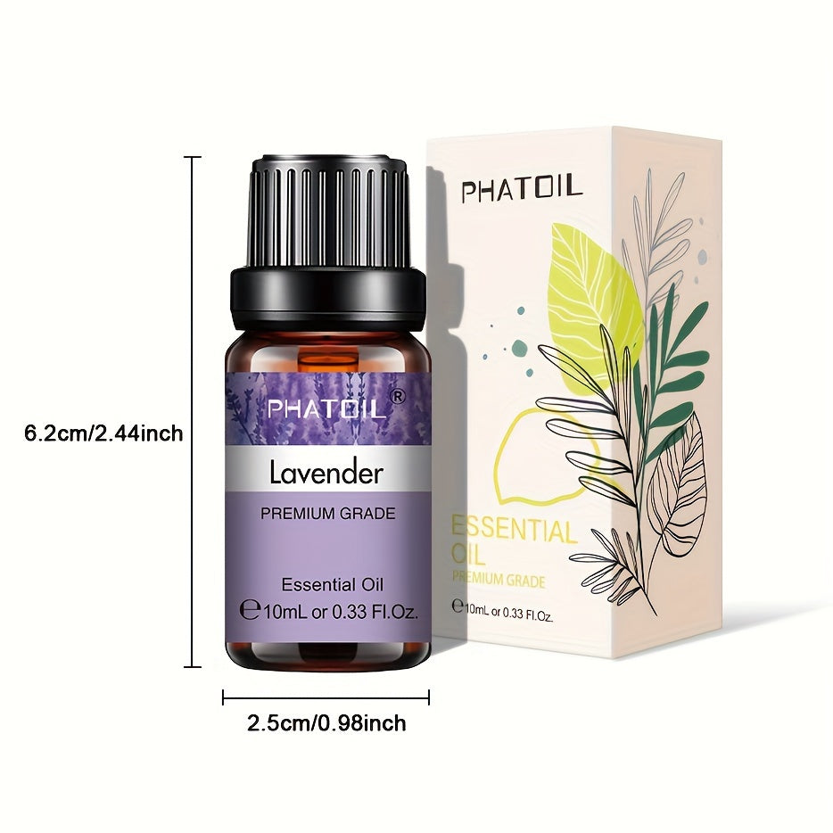 Essential Oils 10ml/0.33 Fl.Oz - Lavender, Vanilla, Eucalyptus, Jasmine, Peppermint, Sandalwood, Frankincense, Sweet Orange, Lemon, Rose, Bergamot, Lemongrass, Patchouli, Cinnamon, Chamomile, Myrrh, Rosemary for Diffusers and Humidifiers