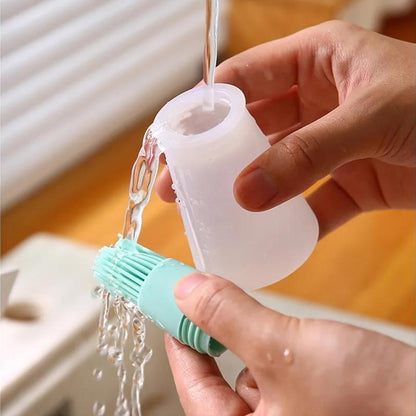 High-Temp Resistant Silicone BBQ Oil Brush with Dispenser – Outdoor Cooking & Kitchen Essential Gadget