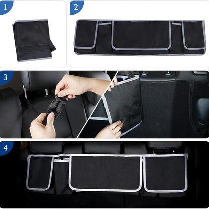 Universal Car Seat Back Storage Bag – Large Capacity Multi-Pocket Organizer, Durable 600D Oxford Cloth