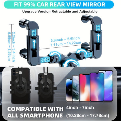 Car Phone Mount - Rotatable & Retractable, Waterproof ABS, Universal Fit for All Vehicles