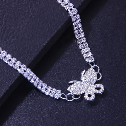 Sparkling Butterfly Tennis Anklets - Perfect Jewelry Footwear for Summer Beach Weddings & Parties