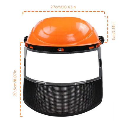 Ultimate Gardening Face Shield Helmet – Adjustable Metal & Plastic Visor, Face Guard Protection, Safety Headgear for Trimming, Weeding, Woodworking & Forestry Tasks