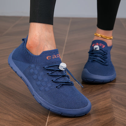 Women's Wide Toe Box Knit Sneakers: Comfortable Casual Walking Shoes