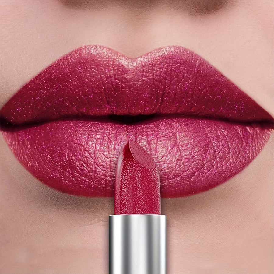 Long-Lasting Moisturizing Lipstick & Gloss Set - Shimmering Pearlescent Finish in Pink, Purple, Red, Golden & Black, Hydrating Non-Fading Formula for All Skin Types [Fast Arrival]