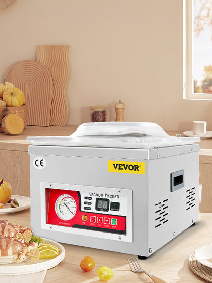 VEVOR DZ-260A Chamber Vacuum Sealer – 15.7" Sealing Machine for Home Use, Wet Foods, Meats & Marinades
