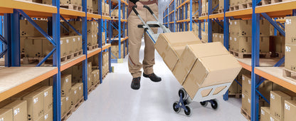 VEVOR Heavy Duty Stair Climbing Cart Trolley - Folding 550/375/220lbs Dual Handle Truck Frame for Warehouse & Airport Use   2/2