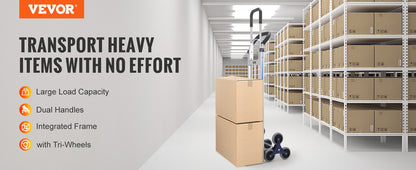 VEVOR Heavy Duty Stair Climbing Cart Trolley - Folding 550/375/220lbs Dual Handle Truck Frame for Warehouse & Airport Use   2/2