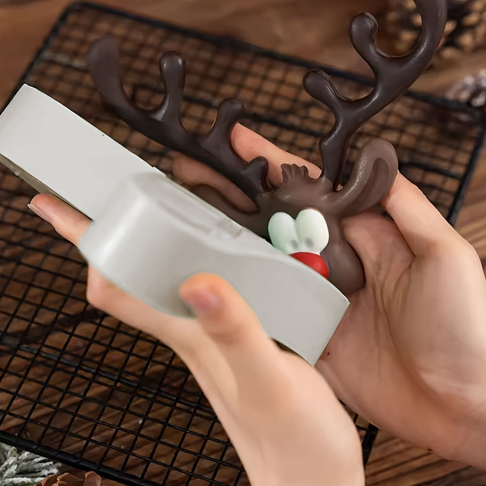 Festive Christmas Reindeer Silicone Mold – BPA-Free Mold for Chocolates, Candies, Cake Decorations & Sugar Crafts
