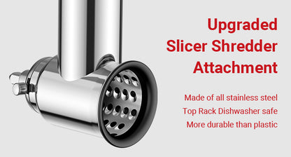 Dishwasher Safe Stainless Steel Slicer & Shredder Attachment for KitchenAid Stand Mixer – Vegetable & Salad Cutter